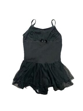 Freestyle by Danskin Girls Black Sleeveless Dance Dress with Tutu Skirt Size 7/8